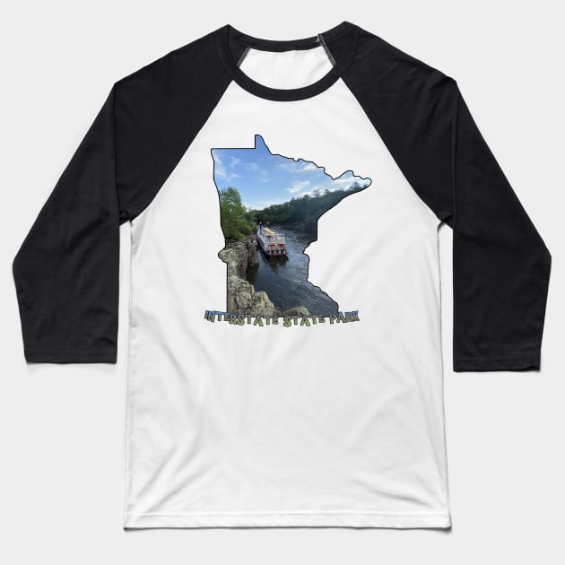 Minnesota State Outline (Interstate State Park) Baseball T-Shirt by gorff